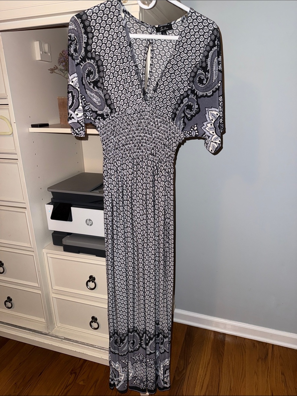 Black and White Paisley Maxi Dress by Unknown Brand